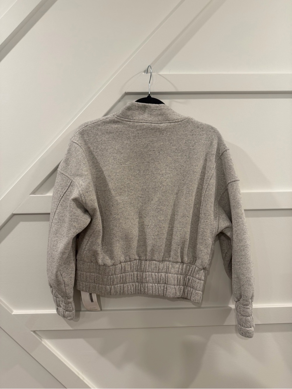 Varley Dunbar Sweatshirt Size Medium Gray Pullover Sweater Ivory Fleck Marl Crop - Picture 3 of 13